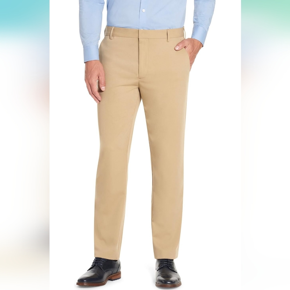 Brand New Van Heusen Men's Wrinkle Free Stretch Flat Front Dress Pant 38Wx34L